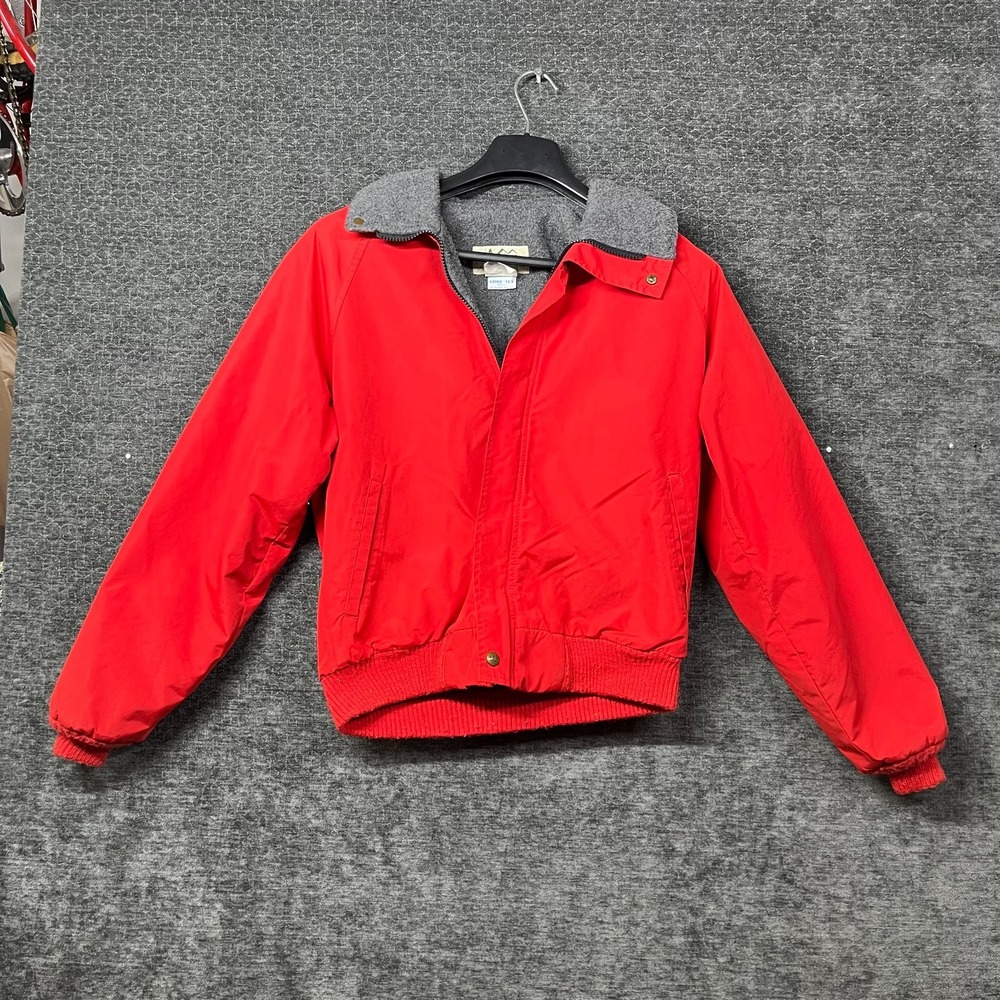 Vintage REI Gore-Tex Bomber Jacket Mens Red Nylon Fleece Lined Full Zip - Small
